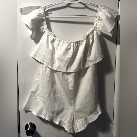 no brand- white off shoulder romper - Picture 6 of 6